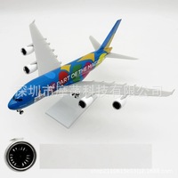 Modèle d'avion de simulation en résine à l'échelle A380 de 30 cm avec roues, thème Dubaï, pour plotter couleur, Émirats Arabes Unis