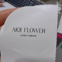 Étiquettes autocollantes rondes en vinyle imperméable avec logo en feuille d'or personnalisé, papier noir et blanc, pour vêtements et chaussures