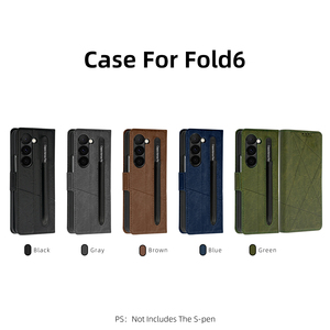 Funda de Cuero para <span class=keywords><strong>Samsung</strong></span> Z Fold, Material PU Anticaídas con Ranura para Lápiz, Funda con Soporte Plegable para <span class=keywords><strong>Galaxy</strong></span> S4 y <span class=keywords><strong>S3</strong></span> - Product Image 1