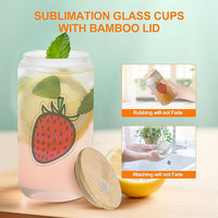 Gobelets en verre dépoli de 16oz avec couvercles en bambou et paille de verre Gobelets à bière en verre à haute teneur en borosilicate pour boissons glacées au jus de café