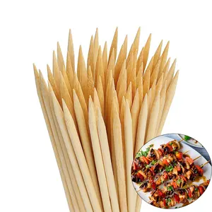 Kebab all'ingrosso usa e getta Stick spiedino 3mm 20cm Dessert bambù bbq spiedini rotondi per frutta