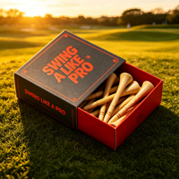 Tee de golf personnalisé en plastique, emballage sur mesure, sac en plastique, support magnétique de forme personnalisée, étui de rangement en bois de 4 pouces avec logo
