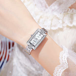 Montre à quartz étanche tendance en acier allié de style rose avec bracelet carré à étoiles, vente chaude - Product Image 5