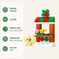 Set de Bloques de Construcción Personalizados para Puerta de Mercado Navideño, Juguete de Construcción STEM OEM, Mini Kit de Modelo Festivo, Juguetes para Niños de Marca Privada
