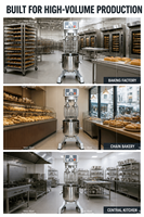 Mélangeur planétaire commercial à double batteur 20L, trois vitesses, entraînement par engrenages, machine électrique pour mélanger la pâte à gâteau pour boulangerie