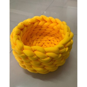 เตียงนอน<span class=keywords><strong>แมว</strong></span>ถักแบบแฮนด์เมดสีสันสดใสตะกร้าสานสำหรับสัตว์เลี้ยงทรงกลมสำหรับลูกสุนัขแมว - Product Image 5