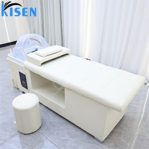 Kisen Lit de spa capillaire personnalisé, Table de lavage de cheveux pour salon avec circulation d'eau et fumigation, Requérant une installation de plomberie, Mobilier - Product Image 2