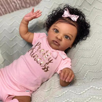Nouvelles poupées noires de 50 cm avec corps en tissu doux, poupée reborn noire afro-américaine de 20 pouces