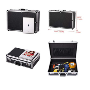 Étui <span class=keywords><strong>rigide</strong></span> en aluminium personnalisé grande capacité pour épingles et badges, avec pochettes de classement, pour collection et présentation - Product Image 1