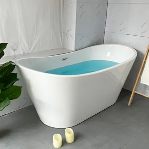Chine usine vente acrylique trempage ovale petite baignoire d'angle profonde baignoires intérieures bain autoportant