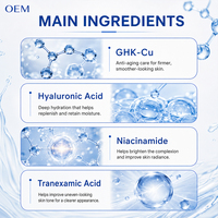 Sérum en poudre lyophilisée GHK Cu en gros, Peptide de Cuivre, Réparation des rides, Lifting, Raffermissement, Rajeunissement, Kit Facial