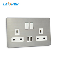Prise murale électrique double pôle 20W OEM UK avec interrupteur et ports USB, prise universelle avec interrupteur