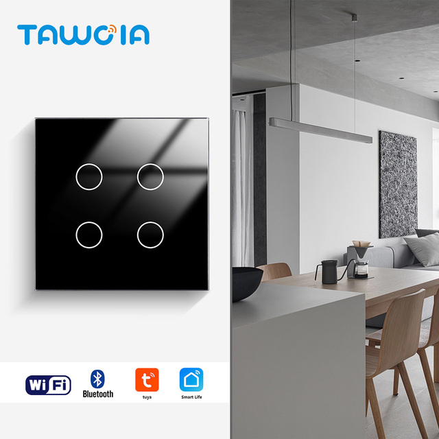 High-end Technology Manufacturing Black Golden White Neutral Smart Home Wifi Electrical Switch
