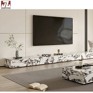 Muebles de Arte de <span class=keywords><strong>Viola</strong></span> Calacatta de estilo italiano, decoración de granja, mueble de TV de mármol, mesas, mesa artesanal para sala de estar - Product Image 3