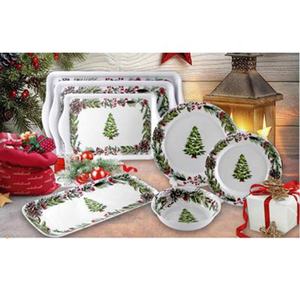 Serie <span class=keywords><strong>de</strong></span> árboles <span class=keywords><strong>de</strong></span> Navidad <span class=keywords><strong>de</strong></span> 15x6,6 pulgadas, bandeja <span class=keywords><strong>de</strong></span> servicio poco profunda <span class=keywords><strong>de</strong></span> <span class=keywords><strong>loza</strong></span> fina para ensalada, Pasta, fruta, microondas, Apto para lavavajillas - Product Image 4