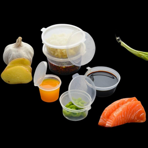 Gobelets à sauce jetables en plastique PP de 1 oz, 1,5 oz, 2 oz, 2,5 oz, 3 oz, 3,5 oz, 4 oz, 5 oz, résistants aux fuites, avec couvercles - Product Image 5