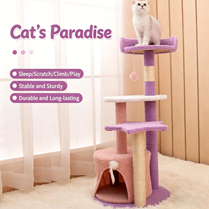 OEM Gecustomizeerde Kleine Kattentoren met Geïntegreerd Nest Professionele Fabrikant Export Kwaliteit Huisdierenmeubilair Groothandel - Product Image 1