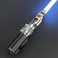 Sable de luz de Anakin Skywalker EP3 con cámara de cristal giratoria, Neopixel, Smooth Swing, Proffie, empuñadura metálica, espada láser coleccionable