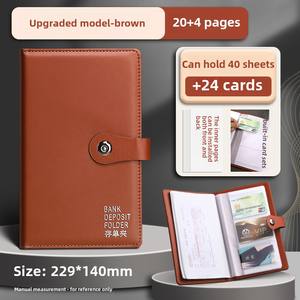 Mu Lei Bank chèque régulier mandat-poste certificat de dépôt porte-certificat cahier de protection en cuir couverture stockage - Product Image 6