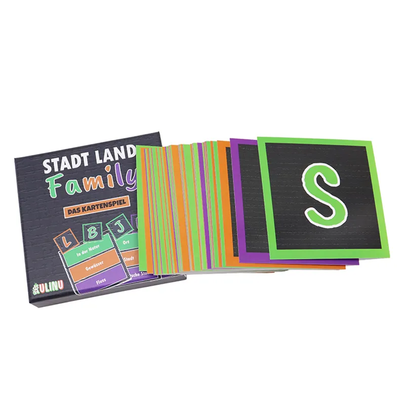 OEM stampa personalizzata impermeabile carte da gioco educative su misura per bambini giochi di carte flash