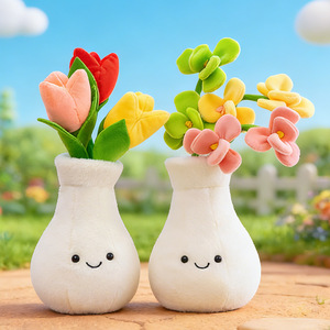 Novedad Creativa para Bros: Planta Artificial de Tulipán en Maceta, Decoración de Follaje, Juguete de Peluche Transfronterizo de 25-35cm - Product Image 1
