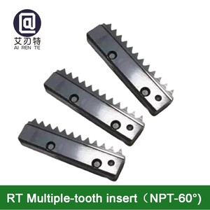 NPT60 °   Plaquette de fraisage de filetage en carbure multi-dents pour usinage CNC des filetages, plaquette de fraisage à dents longues simple face R24/25 - Product Image 1