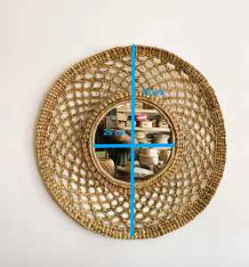 Miroir mural artisanal en jacinthe d'eau, 58 cm, grand format, tressé, motif floral soleil, miroir décoratif pour maison bohème - Product Image 5