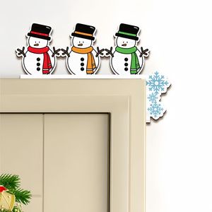Decoración Navideña de Madera para Esquina de Puerta, Diseño de Reno y Santa Claus, Hecha a Mano, Decoración Festiva para Puerta - Product Image 3