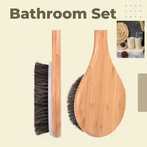 Cepillo de ducha de fábrica, mango largo, baño corporal, cepillos de baño de sisal de Bambú