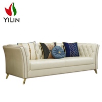 Ensemble Canapé d'Angle 3 Pièces pour Salon, Longue Causeuse en Cuir Design Boucle, Mobilier de Maison