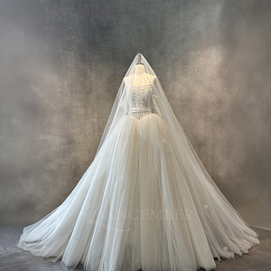 ชุดแต่งงานหรูหราสีงาช้าง รุ่น Nt146 ตกแต่งด้วยลูกไม้แบบคอร์เซ็ทประดับด้วยลูกปัดและผ้าชีฟองเนื้อนุ่มทรงเมอร์เมดแบบบอลกาวน์ สำหรับงานแต่งงาน - Product Image 2