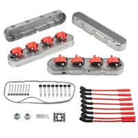 Couvre-culbuteurs en aluminium pour GM LS avec 2 bobines vintage à ailettes intégrées, compatible avec les moteurs LS1, LS2, LS3, LS6 et LS7, couleur argent