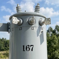Transformateur monophasé monté sur poteau 450 KVA 22 KV, certifié GOST/CE, conception ignifuge pour l'électrification rurale intensivement utilisée