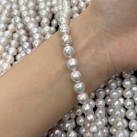 Bracelet-collier en perles d'eau douce naturelles colorées baroques rondes à peau froissée pour la fabrication de bijoux