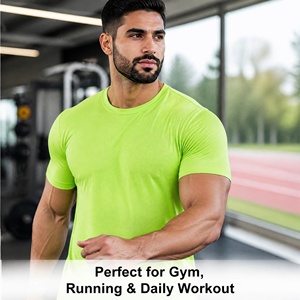 T-shirt de sport respirant personnalisé avec logo, en polyester, séchage rapide, pour la course à pied, la gym, la compression, vente en gros pour hommes - Product Image 6