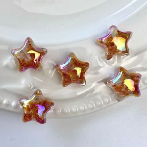 Perles en résine électroplaquées UV en forme de pentagramme, phosphorescentes, avec trou traversant, pour le bricolage - Product Image 4