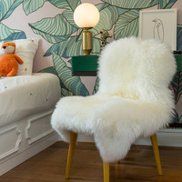 Tapis en peau de mouton d'Australie authentique, tapis en fourrure, tapis en peau d'agneau de Nouvelle-Zélande, tapis moelleux pour chambre à coucher, tapis en peau de mouton blanc