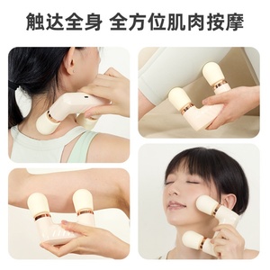 Cross Border Mini 5-<b>Head</b> Fascia Gun Portable Rechargeable Body Massage Muscle <b>Massager</b> with Brushless Motor for Ladies Home Use - Product Image 3