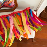 Ruban de couture en plumes de coq multicolores arc-en-ciel pour artisanat, carnaval, festival, samba, décoration personnalisée