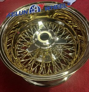 Jantes chromées à dentelle droite 13x7 Reverse 100 jantes 13 pouces roues en fil d'<span class=keywords><strong>or</strong></span> <span class=keywords><strong>24K</strong></span> style classique en <span class=keywords><strong>or</strong></span> central - Product Image 6