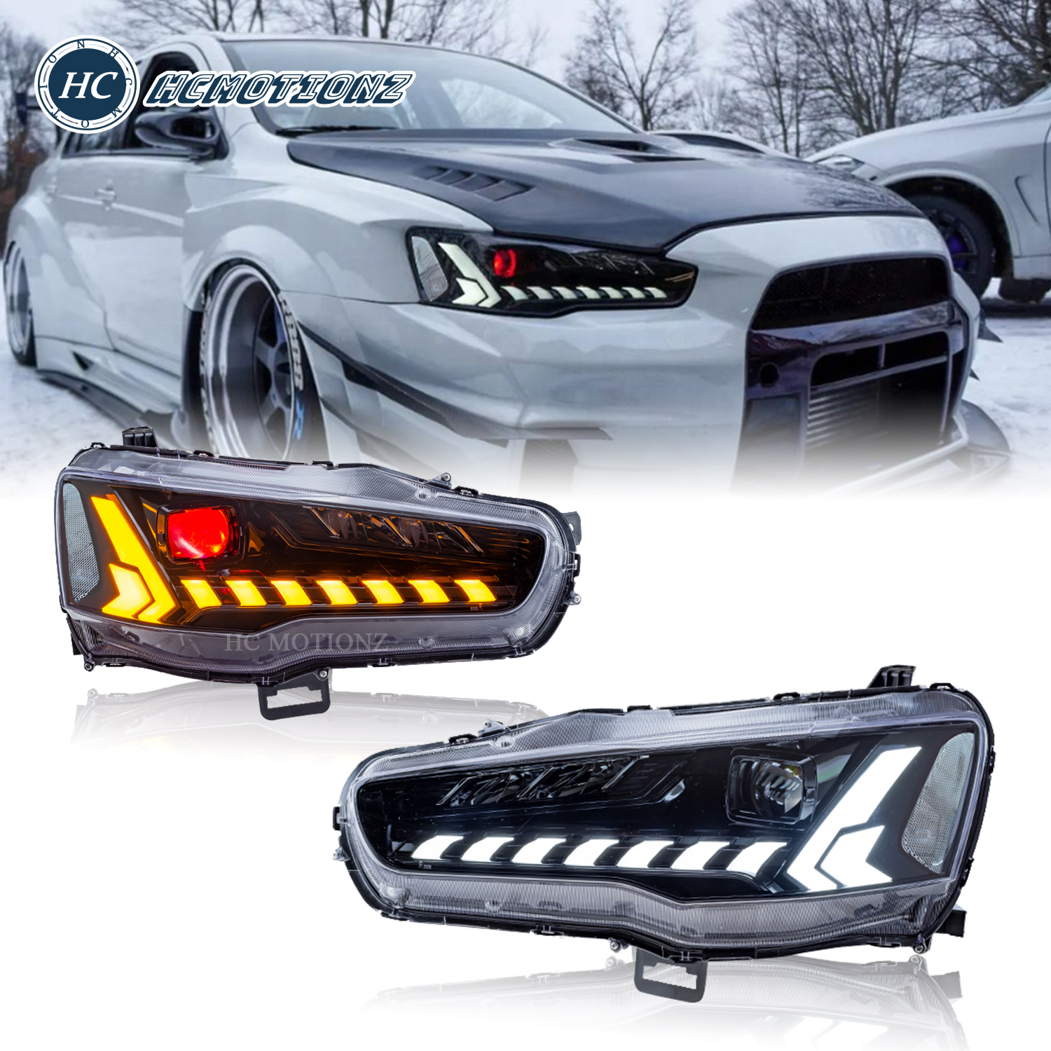 美品⭐︎ミライグリッシュ Mitsubishi Lancer Dazzle RGB LED Headlights & Start-Up
