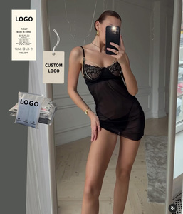 Nouvelle Robe <span class=keywords><strong>Sexy</strong></span> en Dentelle pour Femme 2026 avec Bretelles en Maille Transparente et Dos Nu pour une Séduction Ultime - Product Image 1