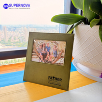 Cadre photo en cuir 5x7 vierge pour gravure laser, cadres photo en similicuir laserable pour table, vente en gros, logo personnalisé