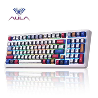 Clavier mécanique sans fil AULA F99 - Rétroéclairage RVB, Hot-Swap, trois modes, USB Type-C, plastique ergonomique pour ordinateur de bureau, nouveau jeu