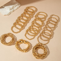 Bracelet à perles dorées à prix réduit, accessoires de mode pour femmes, bracelets tendance personnalisés en métal, style géométrique hip-hop