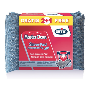 Lot de 3 éponges antibactériennes anti-rayures Silver Pad MASTERCLEAN 22214 - Product Image 2