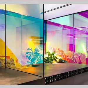 Silding דלת מחיצה מסחרי מלון בניין אמנות צבע אפקט Dichroic Photochromic זכוכית גיליון פנל