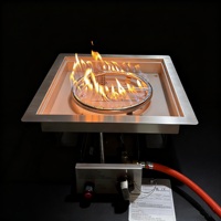 Kit de brûleur à gaz carré en acier inoxydable de 45 cm pour table de foyer extérieur.