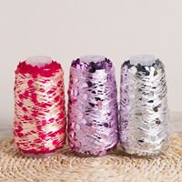 100g Tube Pack Sequin Yarn Water Drop Big Sequins Combed Yarn DIY Hand Knitting Fancy Yarn for Crochet Garment Decoration