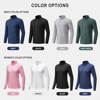 Veste de sport unisexe unie à col montant et fermeture éclair intégrale, 92 % polyester, 8 % élasthanne, respirante et extensible, pour la gym et les activités sportives
